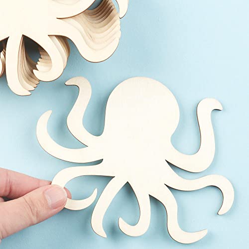 Pack of 24 Unfinished Wood Octopus Cutouts by Factory Direct Craft - Octopus Blank Wooden Sea Coastal Marine Shapes for DIY Scouts, Camps, Vacation Factory Direct Craft