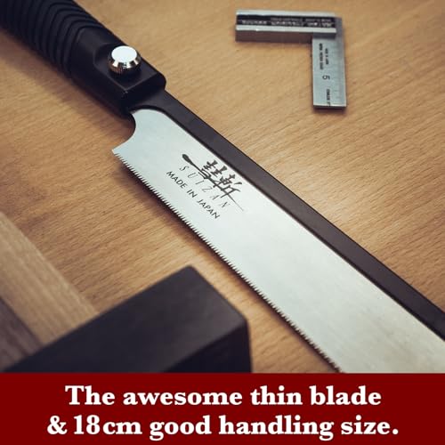 SUIZAN Japanese Pull Saw Hand Saw 7 Inch Dozuki Dovetail Saw Tenon Saw for Cross Cut Rip Cut Angle Cut Woodworking tools Gifts SUIZAN