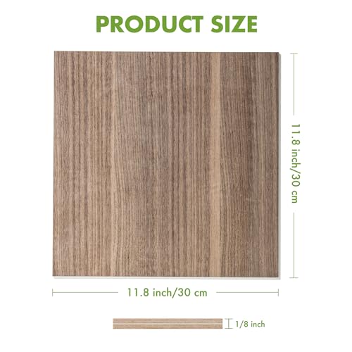 ROBOTIME 6Pcs 3mm Walnut Plywood for Laser Cutting, 1/8 Plywood Crafting Wood 12"x12", Engraving and DIY Projects, Thin Walnut Boards for Wood ROBOTIME
