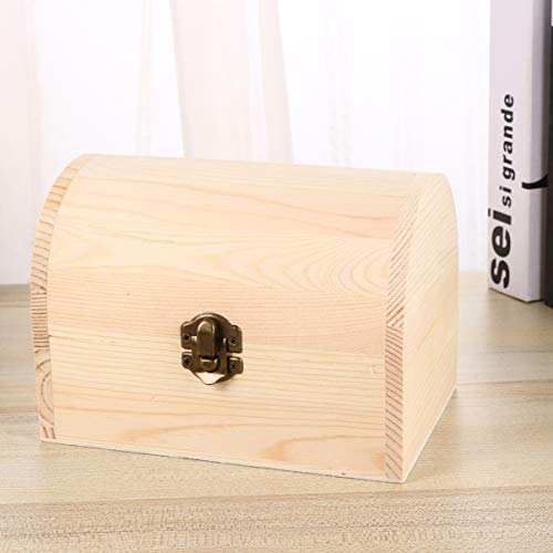 ARTIBETTER Unfinished Wooden Box Wooden Treasure Box Decorative Wooden Jewelry Box with Locking Clasp for Crafts Jewelry Storage ARTIBETTER