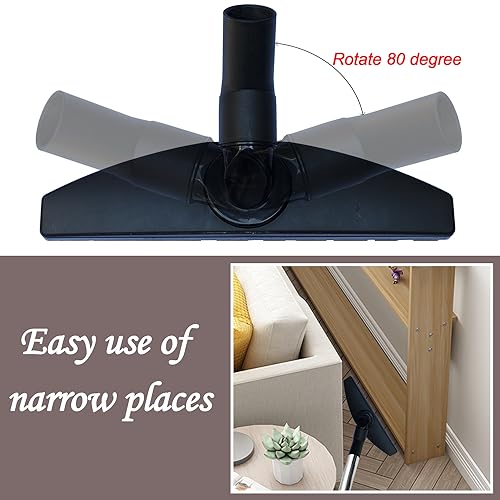 Replacement Vacuum Floor Brush Head with 32MM Connection & 1-3/8-Inch to 1-1/4-Inch Adapter | Works on Low Carpet & All Floors | Horse Hair Hardwood GHAMADE