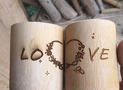 TXV Mart | Disposable or Reusable Natural Bamboo Wood Drinking Cup 12 oz | Wooden Tea Cup Coffee Mug Wine Mug, 4 Pack TXV