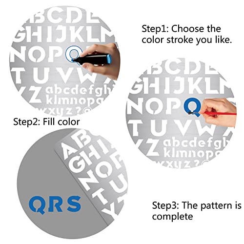 GORGECRAFT 6.3 Inch Metal Letter Stencil Stainless Steel Lettering Alphabet Symbol Painting Template Number Stencils Journal Tool for Painting, Wood GORGECRAFT