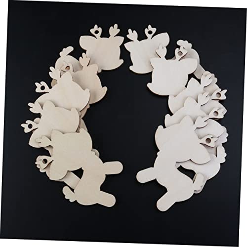 DECHOUS 10pcs Unfinished Wooden Ornaments Christmas Centerpieces Christmas Tree Cutout Christmas Tree Ornament Skull Pattern Pendant Deer Wooden DECHOUS