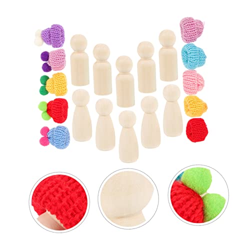 Gogogmee 1 Set Painted Puppet Toys Unfinished Wood Figure Montessori peg Dolls Blank Dolls Craft Blank Family Figures peg Doll Painting Craft peg Gogogmee