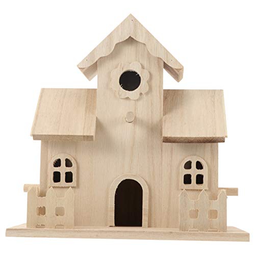 Balacoo Wooden Bird House Bird Nest Unfinished Unpainted Wood Birdhouse Hanging Sleeping Nest Indoor Outdoor Bird House Garden Bird Bed for Squirrel balacoo