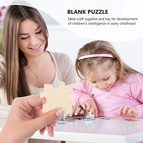 Toddmomy Blank Wooden Puzzle, 100Pcs Unfinished Wooden Puzzle DIY Blank Puzzle Wood Puzzle Pieces for Kids Crafts, Arts, Classroom Activities, Toddmomy
