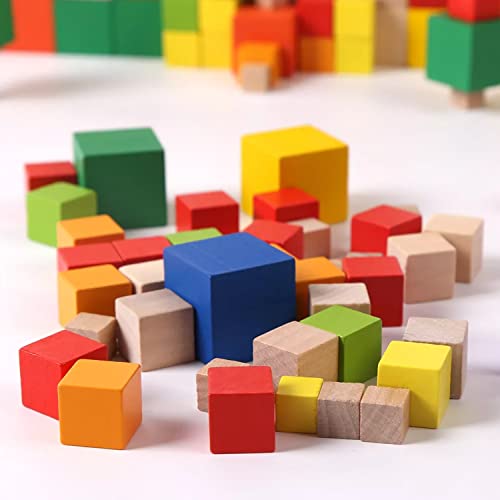 Wood Blocks for Crafts, Unfinished Wood Cubes, 2 Inch Natural Wooden Blocks, Pack of 8 Wood Square Blocks, Wooden Cubes for Arts and Crafts and DIY SIWUCHYE