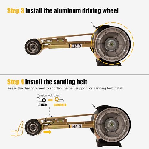 KFMK 2"x48" Belt Grinder Attachment for Bench Grinders, 2x48 Inch Belt and 7 Inch Disc Sander Attachment for Bench Grinders KFMK