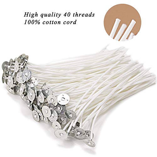 EricX Light 100 Piece Cotton Candle Wick 6" Pre-Waxed for Candle Making,Candle DIY EricX Light