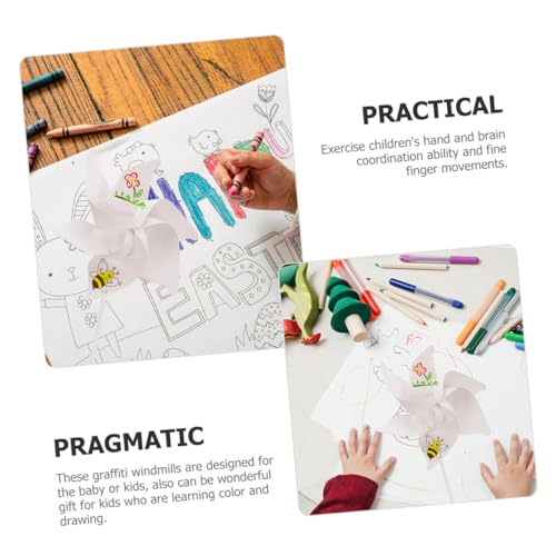 Kisangel 20pcs Handmade Windmill Toys Kids Outdoor Playset Christmas Toy Unfinished Pinwheel Colo r Your Own Wind Spinners Blank Pinwheels DIY Kisangel