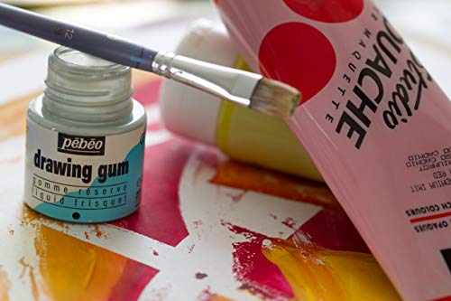 Pebeo Easy Peel Liquid Latex Masking Fluid - Drawing Gum - Dries Quickly - For Ink - Watercolor - Gouache Painting & Illustration - Fine Arts & Pebeo