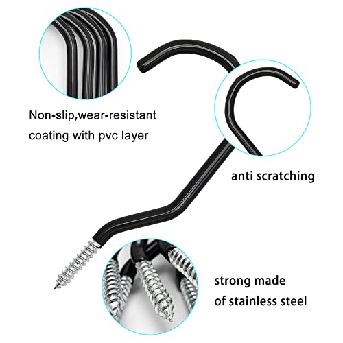 Menecor 12PCS Heavy Duty Bike Storage Hooks Bicycle Wall Mounted Hooks Large Screw Hooks for Wall,Ceiling Menecor
