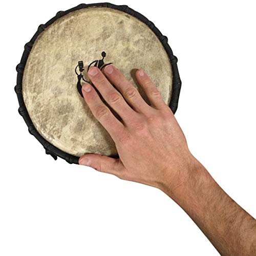 Classic Heartwood Djembe Drum - 9"x 18", Hand-carved, Solid-wood, Goat-skin, from Ghana Africa Heartwood Project