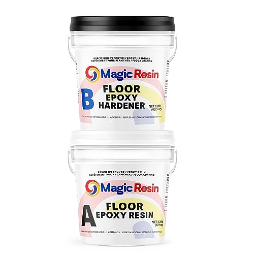 Clear Floor Epoxy Resin for Garages, Basements, Warehouses, Retail Stores and More | Highly Durable | Resistant to Scratches, Spills, and Stains | Magic Resin