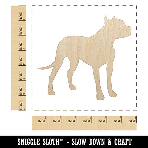 American Pit Bull Terrier Dog Solid Unfinished Wood Shape Piece Cutout for DIY Craft Projects - 1/8 Inch Thick - 6.25 Inch Size Sniggle Sloth