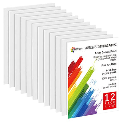 Canvases for Painting 12 Pack,8 x 10 Inch Painting Canvas, Blank Canvas Boards for Painting- Gesso Primed Acid-Free 100% Cotton Canvas Panels for