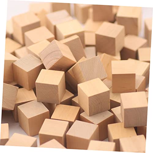 COHEALI 60pcs Wood Craft Supplies Wooden Cubes Bulk Wooden Craft Cubes Wooden Square Cubes Unfinished Wood Cubes Small Wooden Cubes Unfinished Wood COHEALI