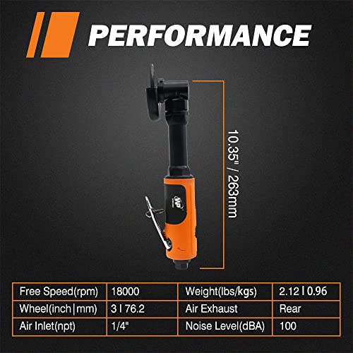 Air Cut off Tool, WP WORKPAD 3 inch Cut Off Tool with 5Pcs Die Grinder Cut Off Wheels,18000RPM, Pneumatic Cutting Machine Metal Sheet Cutter Tool Kit WP WORKPAD
