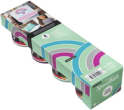 Speedball Fabric Screen Printing Ink, Special Edition Colors, 4-Ounce (4-Pack), Energy Surge