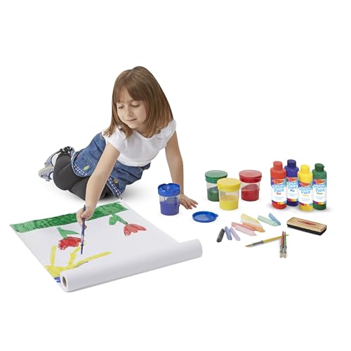 Melissa & Doug Easel Accessory Set - Paint, Cups, Brushes, Chalk, Paper, Dry-Erase Marker - FSC-Certified Materials Medium 19.3 x 11.1 x 5.0 Melissa & Doug