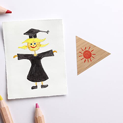 EXCEART 20pcs Unfinished Triangle Wood Pieces Blank Unfinished Wooden Cutout Shapes Slices Embellishment Ornament Discs Pieces Wedding Party Board EXCEART