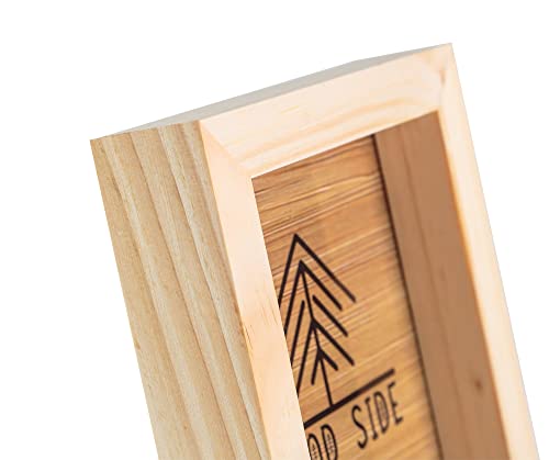 Wooden Picture frames 5x7 Inch - with Real Glass - Set of 2 - Eco Unfinished Wood - Thick Borders - Natural Wood Color for Table Top Display and Wall WOOD SIDE ORBIS