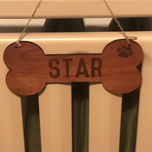 3 Pcs Dog Bone Wood Sign Blank Wooden Plaque Unfinished Wood DIY Crafts Hanging Sign with Ropes for Puppy Pet House Door Wall Decorative, 3.9x7.9 Creaides