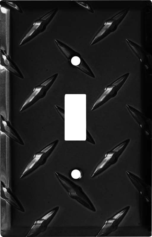 Colester Direct Black Diamond Plate Aluminum Wall Switch Plate Outlet Cover Toggle Rocker GFI Garage (Toggle-Single) COLESTER DIRECT BUILD SMART. SPEND LESS.