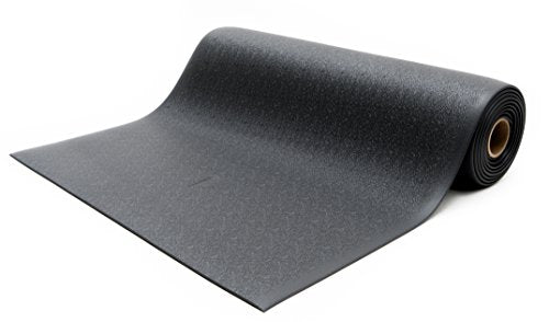 Bertech Anti Fatigue Floor Mat (Made in USA), 3 Feet Wide x 8 Feet Long x 3/8 Inches Thick, Textured Pattern Top, Black, RoHS and REACH Compliant Bertech