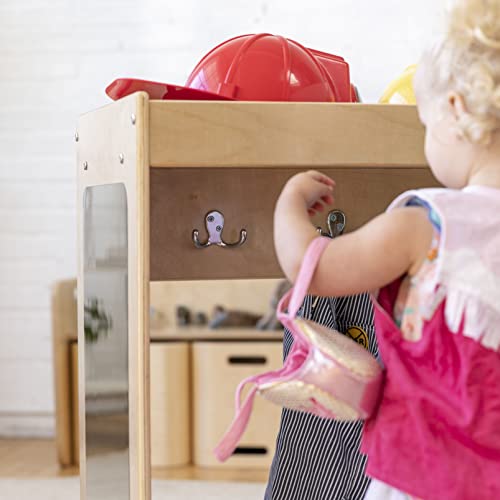 ECR4Kids Streamline Toddler Dress-Up Island, Costume Organizer, Natural, 35.8x20x30 inches ECR4Kids