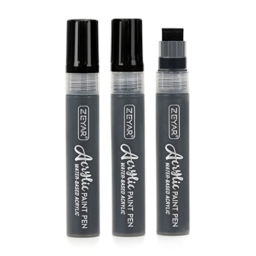 ZEYAR Jumbo Paint Marker Pens, Water Based Acrylic, 15mm Felt Tip, Waterproof and Permanent Ink, Great on Plastic, Posters, Stone, Metal, Glass and ZEYAR