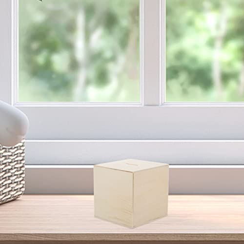 Toyvian 3Pcs DIY Unfinished Wooden Piggy Bank Wood Coin Bank Wood Change Box Paint Decorate Assembly Box Craft Kits for Kids Adult Gift Table Toyvian