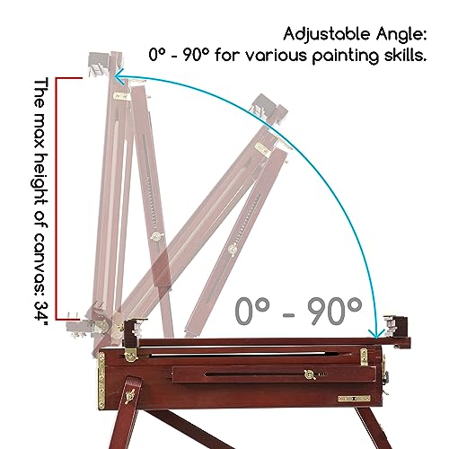 MEEDEN French Easel, Plein Air Easel, Art Easels for Painting Adult, Travel Easel, Easel Stand for Painting, Portable Artist Easel for Outdoor MEEDEN