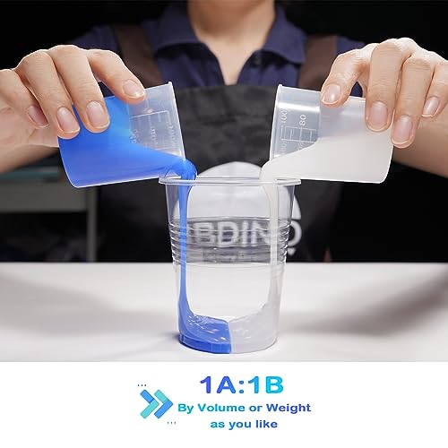 BBDINO Silicone Mold Making Kit,Liquid Silicone for Mold Making 30A Sapphire Blue,High Strength Silicone Rubber Mold Making Kit,1:1 by Volume Ideal BBDINO