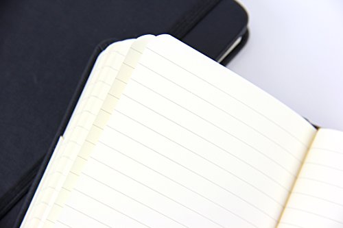 newestor (2-Pack Pocket Notebook 3.5" x 5.5", Small Hardcover Journal with Pen Holder, Inner Pockets, 100gsm Thick Ruled/Lined Paper, Black newestor