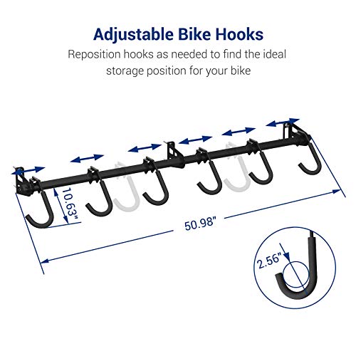 FLEXIMOUNTS 6-Bike Storage Rack for Garage, Heavy-Duty Wall Mount Hanger for Home & Garage, Holds Up to 300lbs FLEXIMOUNTS