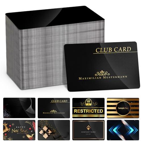 300 Pack Metal Business Cards Laser Engraving Blanks,Black Anodized Aluminum Blanks Name Card,for Laser Engraving DIY Cards, Gift Cards,VIP VZZNN