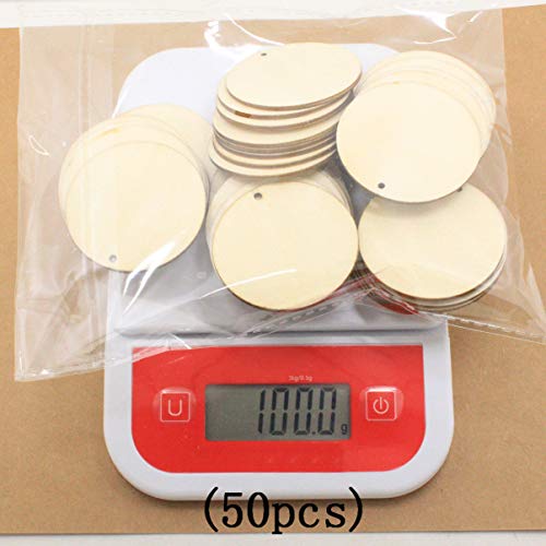 50pcs Geometric Earrings Wood Discs for Crafts Ear Jewelry Gift Decorative Earrings Wood Slices Bulk Unfinished Earrings paintable Earrings Thick Kisangel
