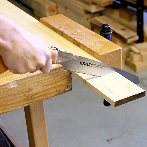 KAKURI Japanese Saw Set of 4 Saws, Fine Cut Woodworking Japanese Saw Kit (Dozuki Fine tooth 7", Flush Cut 7", Hard Wood 8-1/4", Keyhole 6") Oil KAKURI