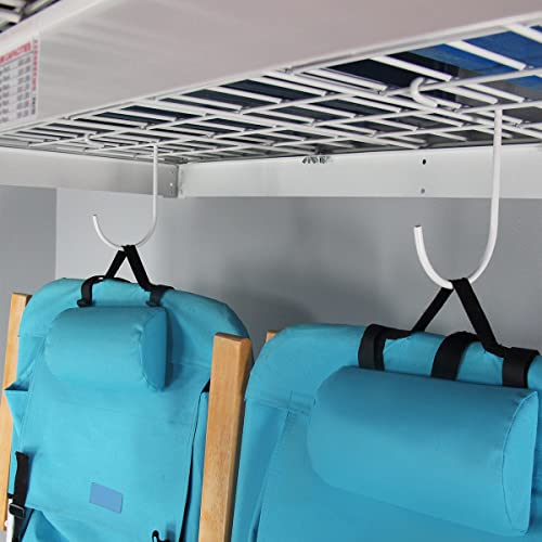 SafeRacks Overhead Garage Storage Rack - Heavy Duty Racks for Garage with 250 lb Capacity, Easy Garage Shelving, Adjustable Storage Rack, Ceiling SafeRacks