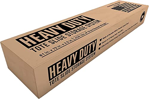 E-Z Garage Storage Tote Slide PRO Overhead Garage Storage Rack - Organize Up to 15 Storage Tote Container Bins on The Ceiling E-Z Garage Storage