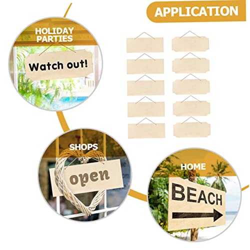 Kisangel Hanging Wooden Sign Unfinished Wood Sign Wood for Crafts Unfinished Wood Slice Rectangular Wooden Sign Crafts Wood Signs Wood Crafts Kisangel