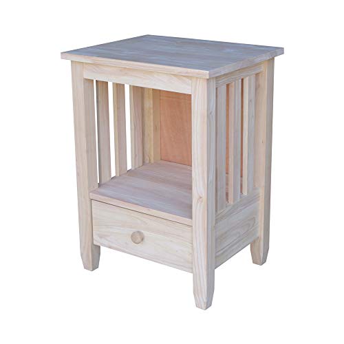 International Concepts Mission Tall End Table, Unfinished IC International Concepts