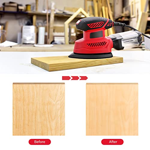 Detail Sander, 130W Compact Electric Sander, 14000 RPM, with 20PCS Sandpaper Mouse Sander, Hand Sanders with Multi-Function efficient Dust Box Vistreck