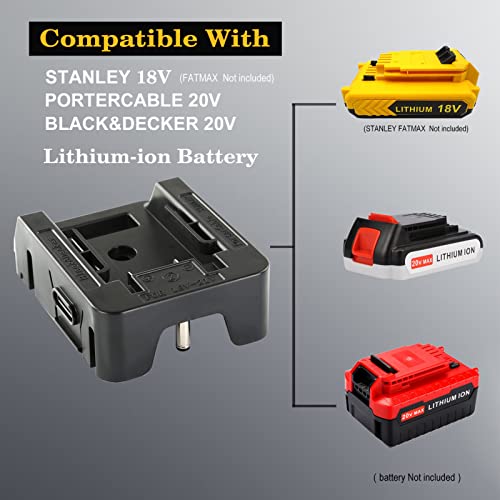 DAYATECH DC Adaptor Compatible with Black&Decker, Porter Cable, Stanley Power Tool 18-20V Li-Ion Battery Pack, Deisgn for DAYATECH Work DAYATECH