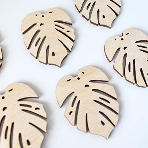 ALL SIZES BULK (12pc to 100pc) Unfinished Wood Wooden Laser Tropical Monstera Leaf Leaves Dangle Earring Jewelry Blanks Charms Shape Crafts Made in Texan Wood Crafts