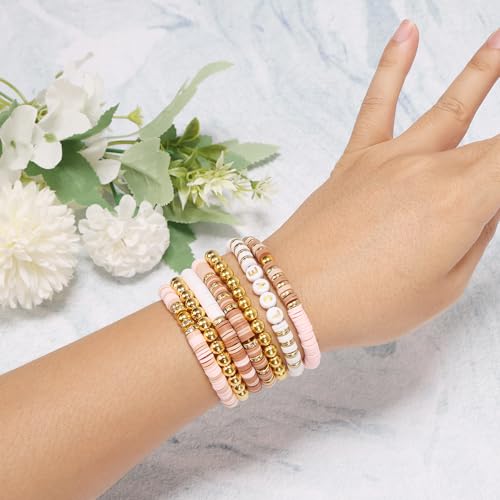 LFLIUN Bracelet Making Kit Friendship Gold Beads Clay Beads Jewelry&Bracelet Making Kit for Girls Charm Bracelet Maker Set with Letter Beaded Kit for LFLIUN