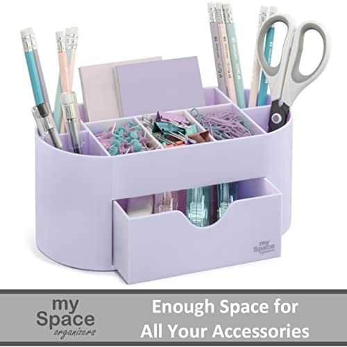 My Space Organizers Lavender Desk Organizer for Office Supplies and Desk Accessories - Pen Holder Desktop Organization for Room College Dorm Home My Space Organizers
