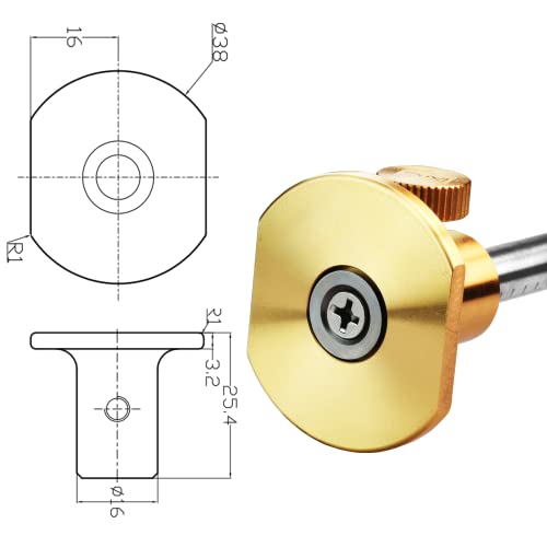 Wheel Marking Gauge Kit with 2 Extra Cutter Wheels and Screws, Small Anti Roll Brass Head, Metric Micro Adjuster Ruler, Woodworking Tools Scriber for MKC